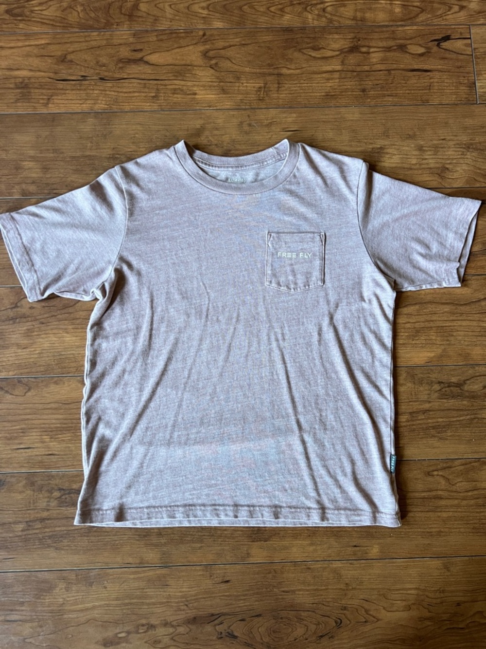 Free Fly Kids Short-Sleeve Pocket Tee in Light Dusty Pink